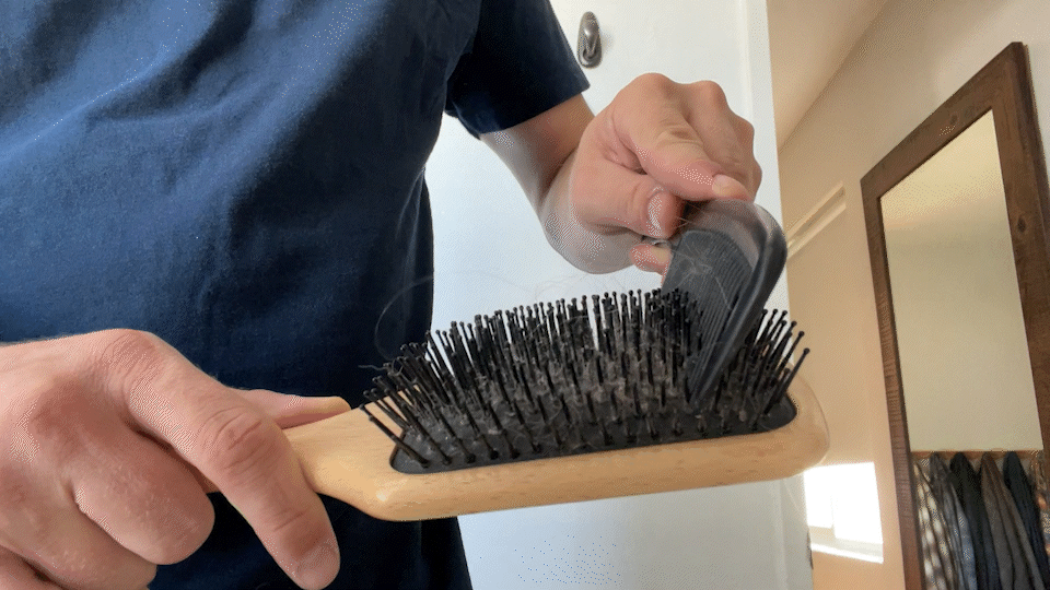 how to clean a paddle brush